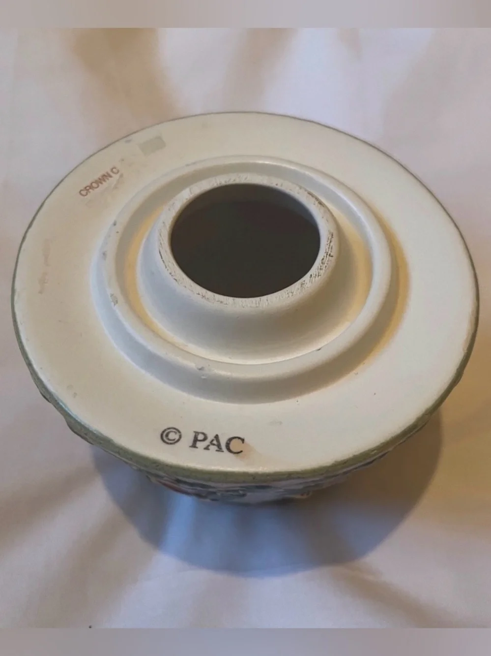 PAC Ceramic Candle Topper Small Floral Ivy Vintage Cottage Decor